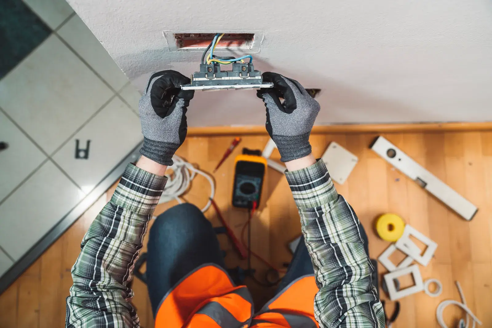 Electrician at work