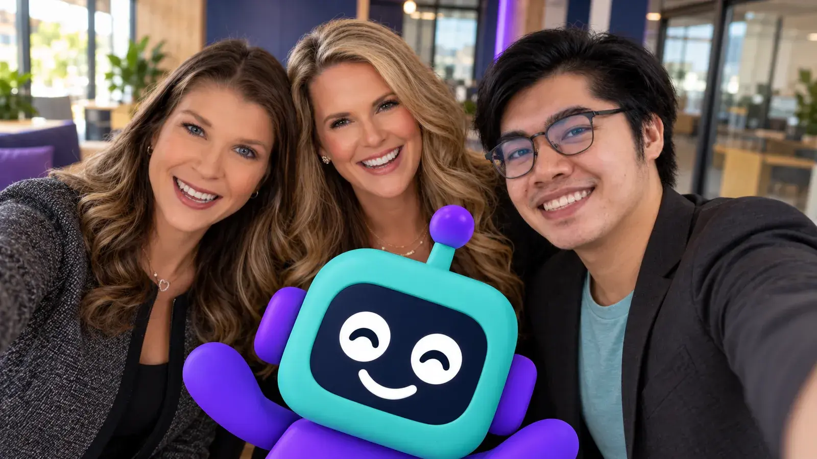 AI-assisted team photo ready to post